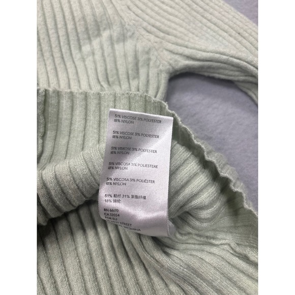 Urban Outfitters Skylar S Mint Green Ribbed Collared Button Up Cropped Sweater - Picture 8 of 10